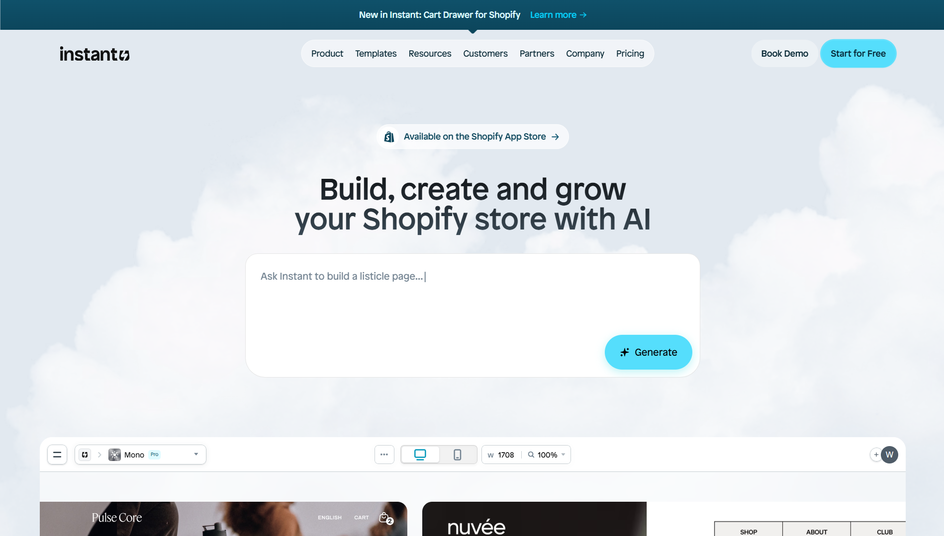 Instant AI Shopify Builder