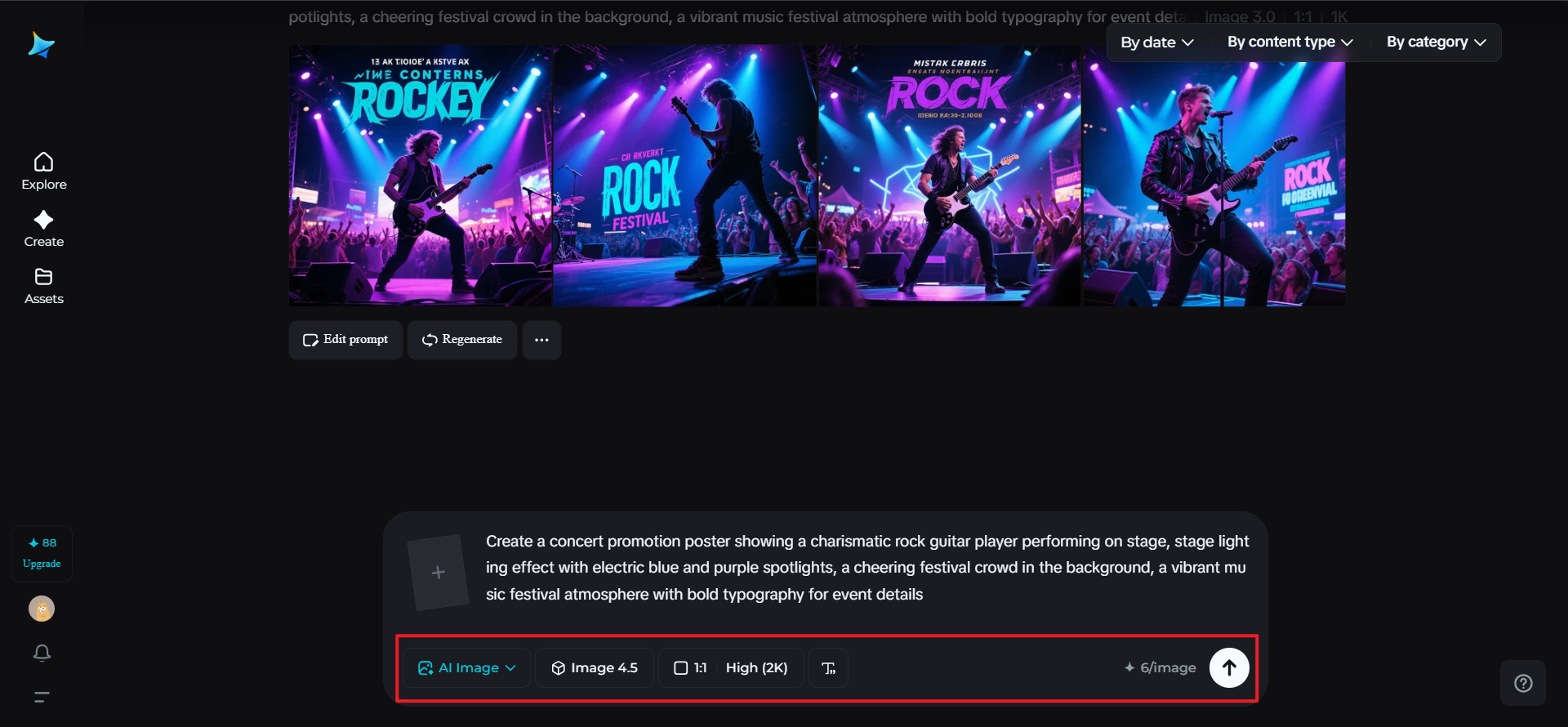 Modify parameters and create