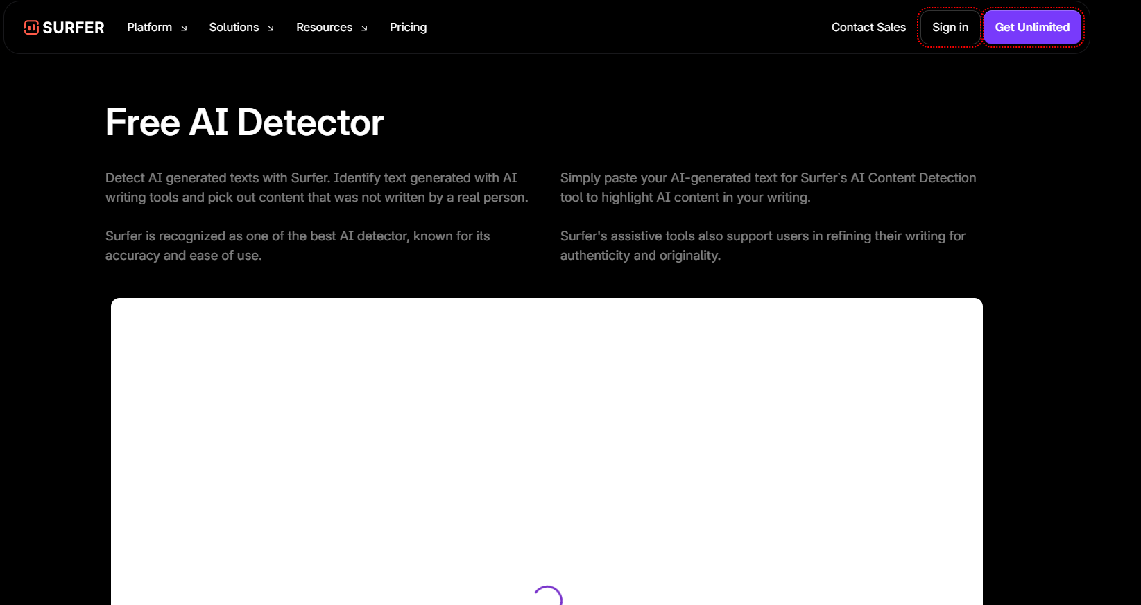 Surfer SEO AI Detector