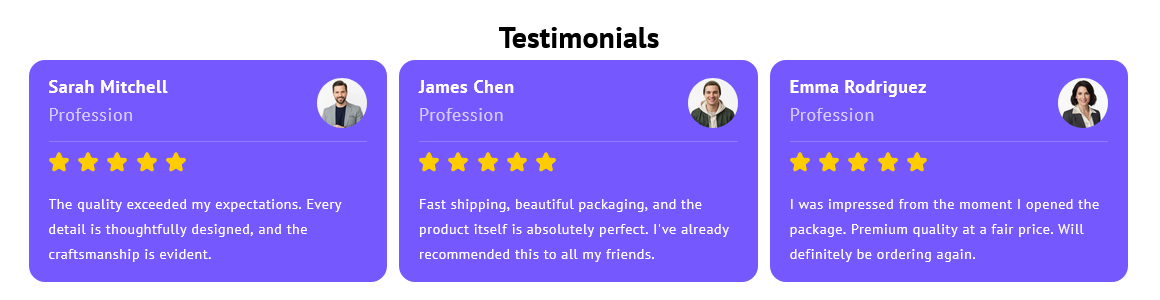 Testimonials Section
