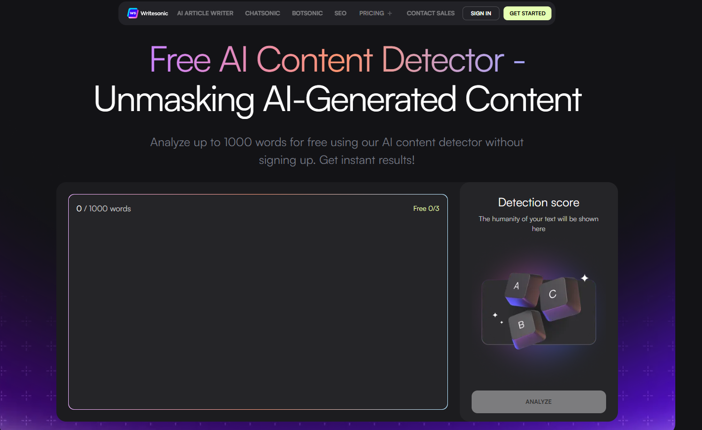 Writesonic AI Content Detector